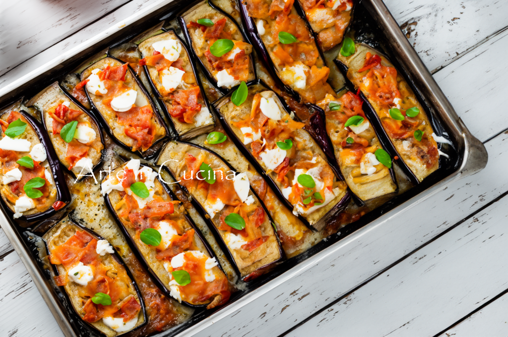 BANDEJA DE BERENJENAS CON TOMATITOS AL HORNO