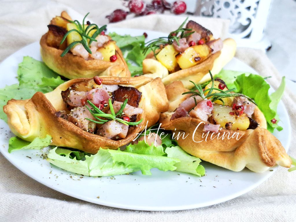 BARQUITAS de BRISÉe con PATATAS y BACON