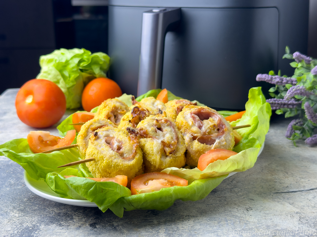 Brochetas de espirales de pollo