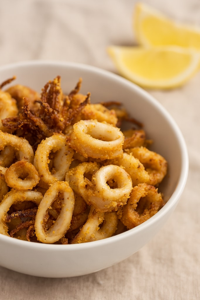 calamares fritos en freidora de aire