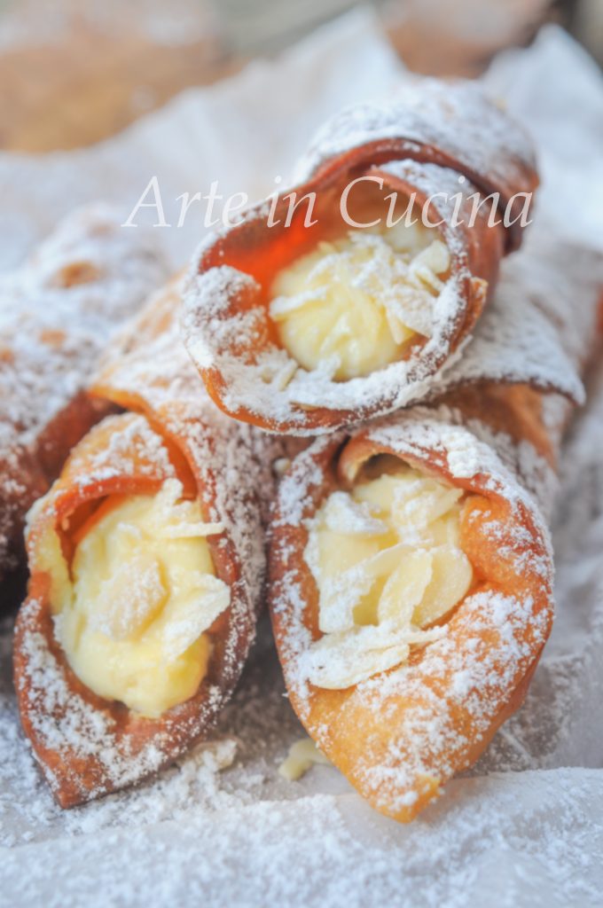 Cannoli con crema de almendras receta fácil vickyart arte en cocina