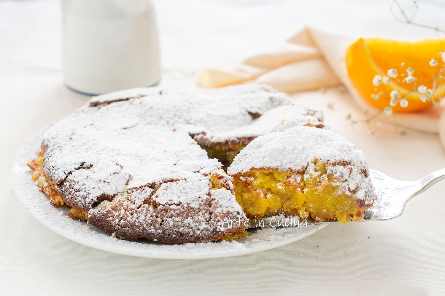 Tarta caprese de naranja y almendras