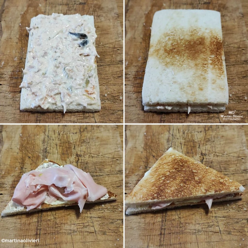 Casita de Navidad de sándwiches