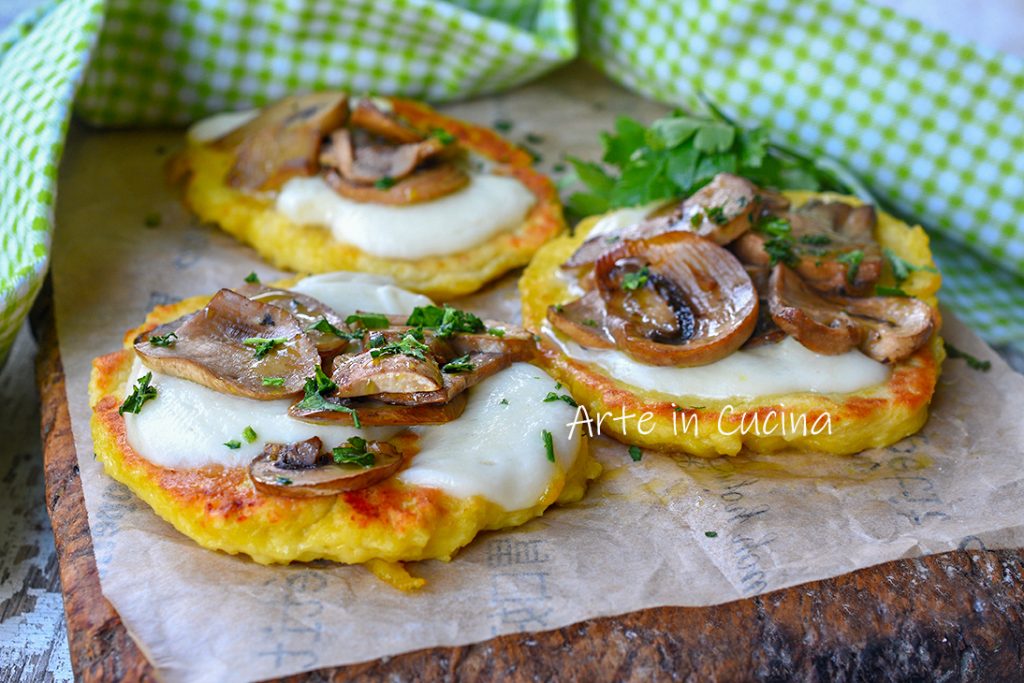 Crostini de patatas con setas