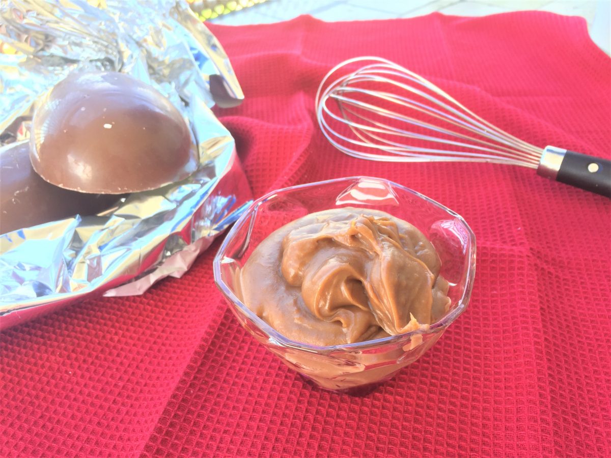 Crema pastelera con los huevos de Pascua