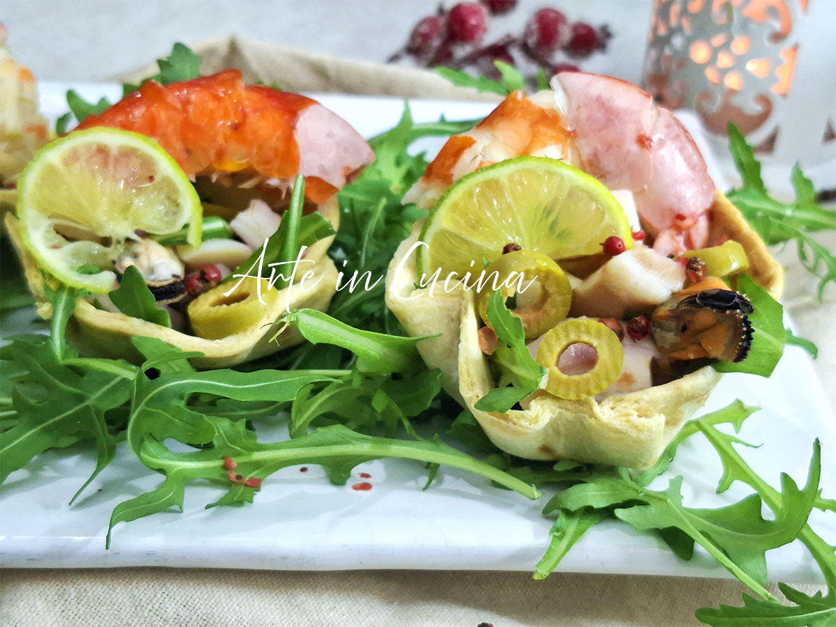 APERITIVO de MAR cestas de PIADINA rellenas