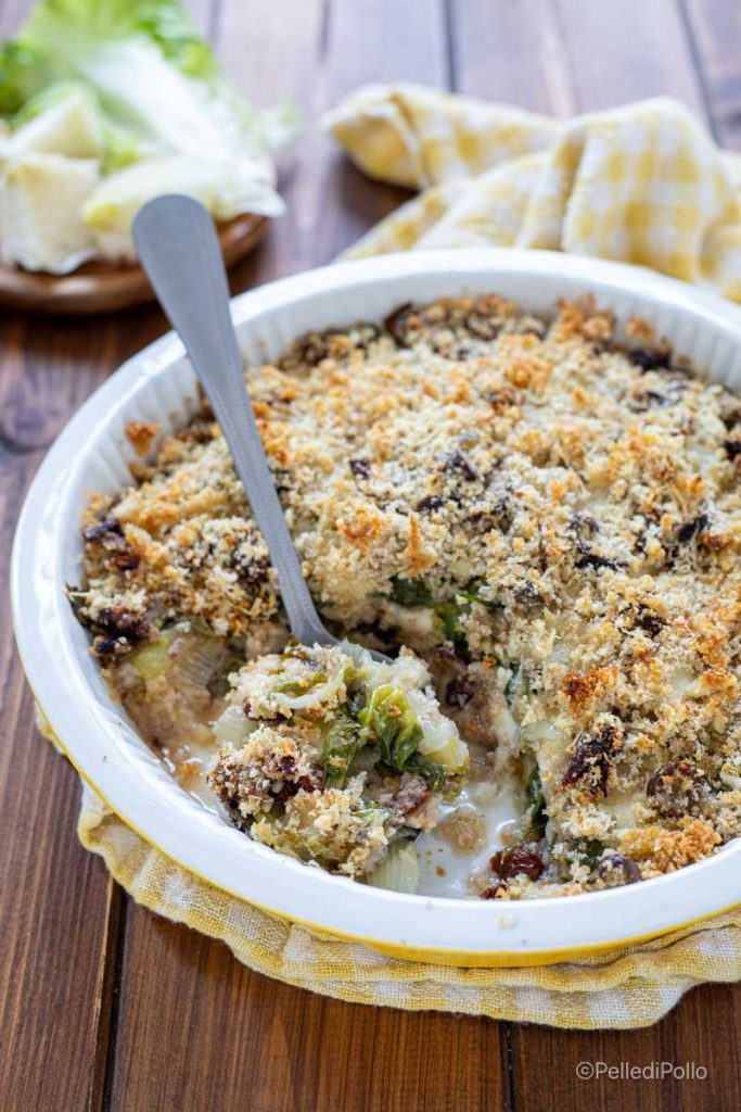 endivia escarola al horno gratinada