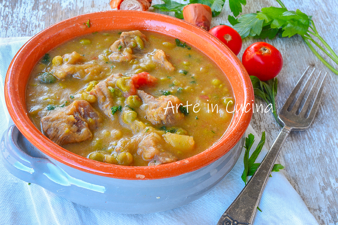 Estofado con guisantes y patatas