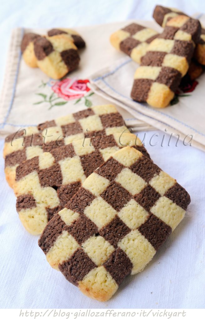 Galletas de ajedrez bicolores
