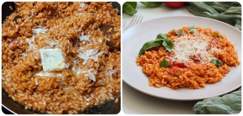 Risotto al tomate cremoso y sabroso