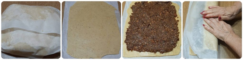 Galletas rústicas enrolladas con higos secos y almendras