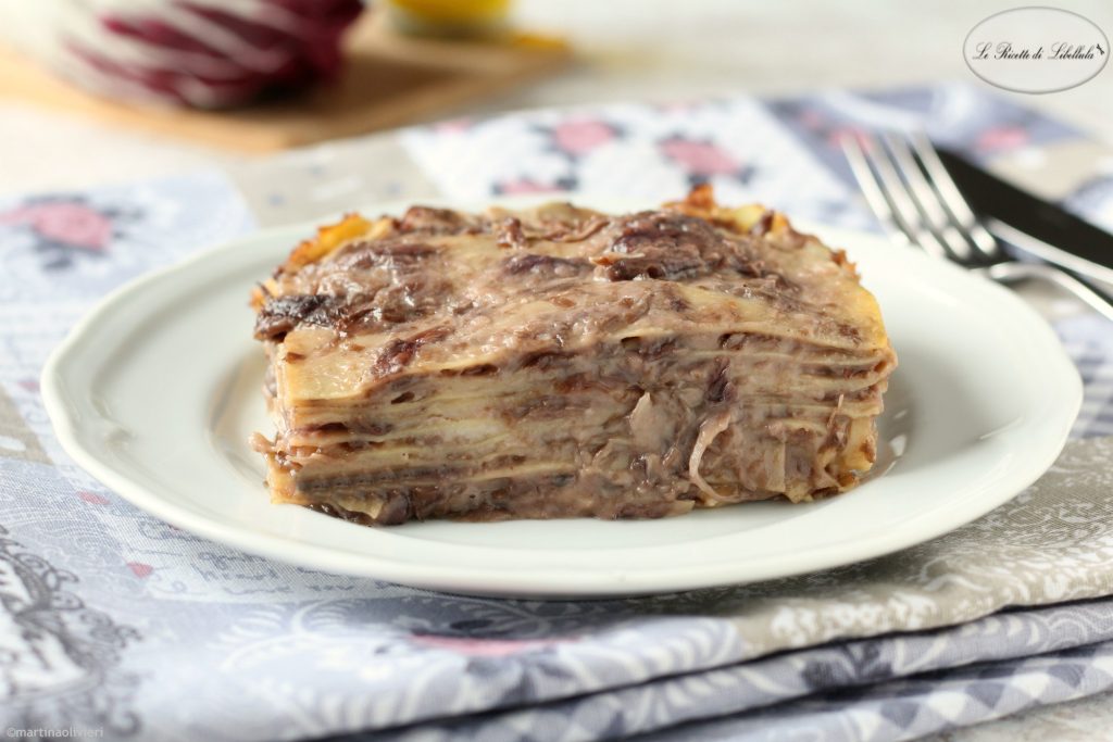 Lasaña con radicchio y taleggio