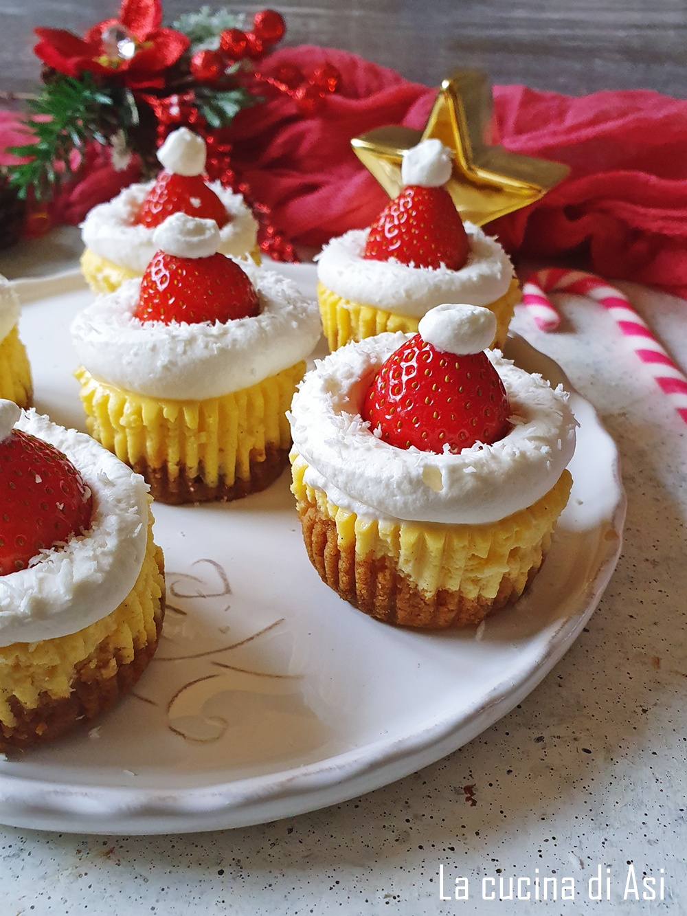 Mini-cheesecakes navideños