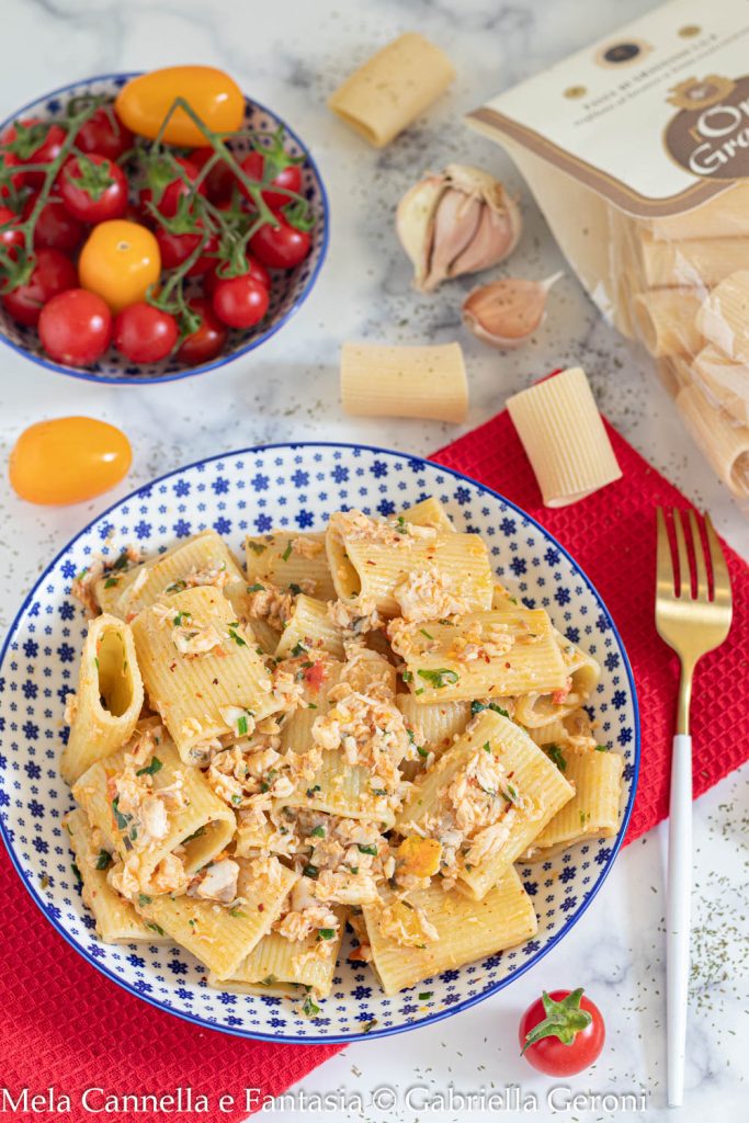 pasta con dorada en blanco