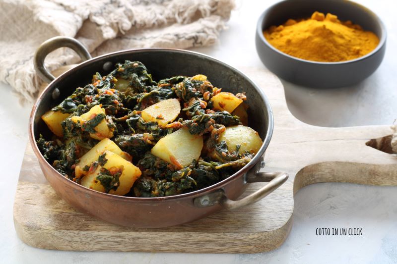 Aloo Palak, curry de patatas y espinacas