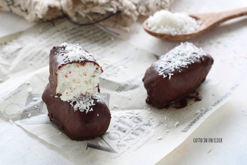 barritas de coco y chocolate light