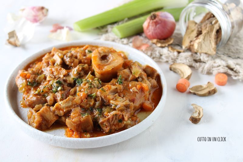 ossobucos con setas en olla a presión