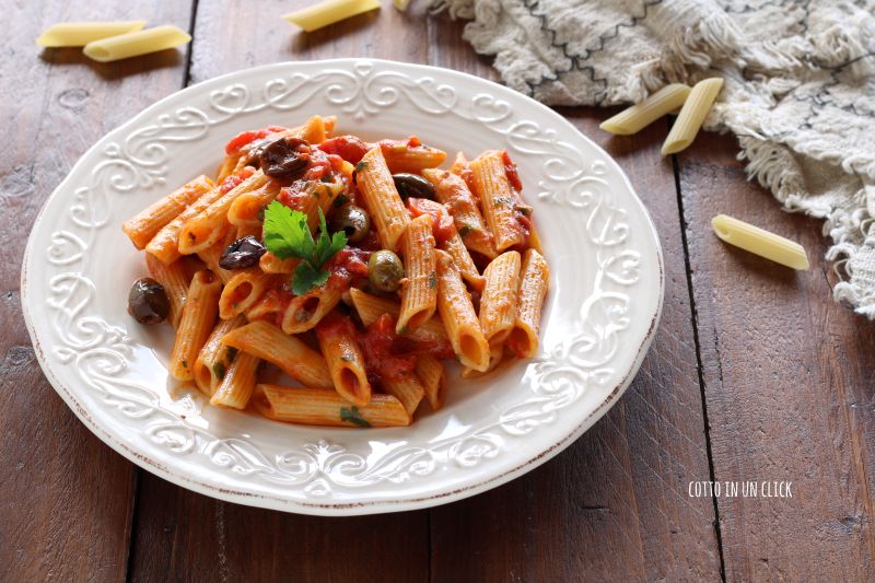 pasta alla puttanesca en olla a presión