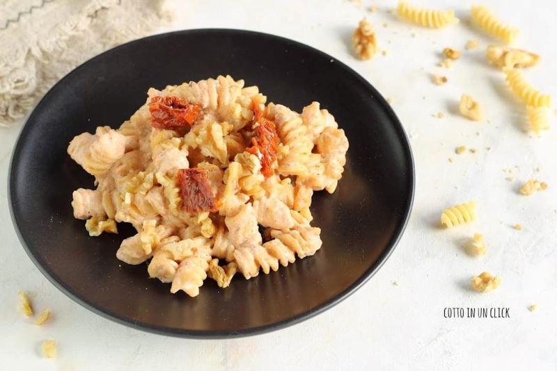 pasta con pesto de ricotta y nueces