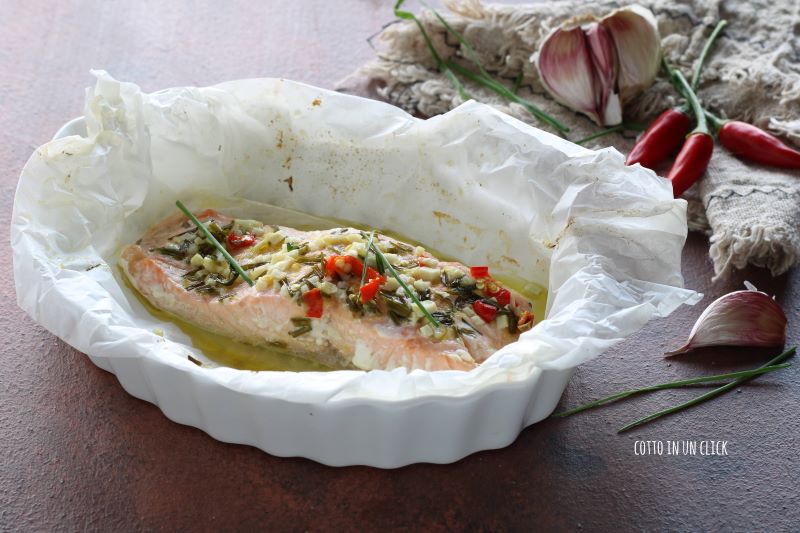 salmón gratinado al horno