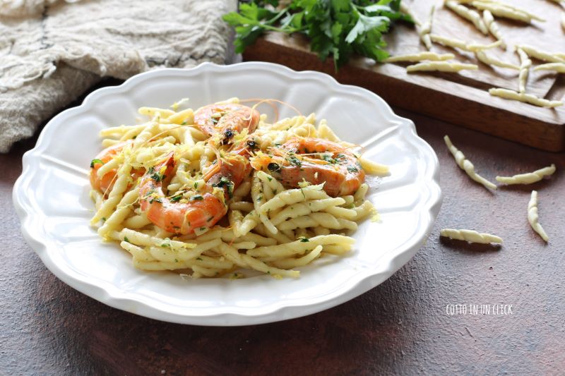 trofie con gambas y limón