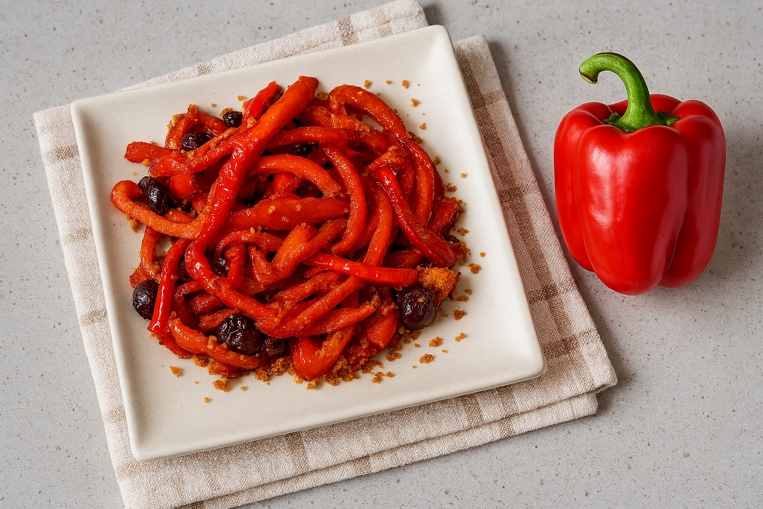 Pimientos arenosos en freidora de aire