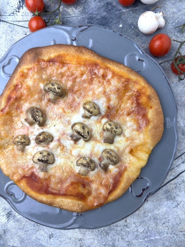 pizza espectral de halloween