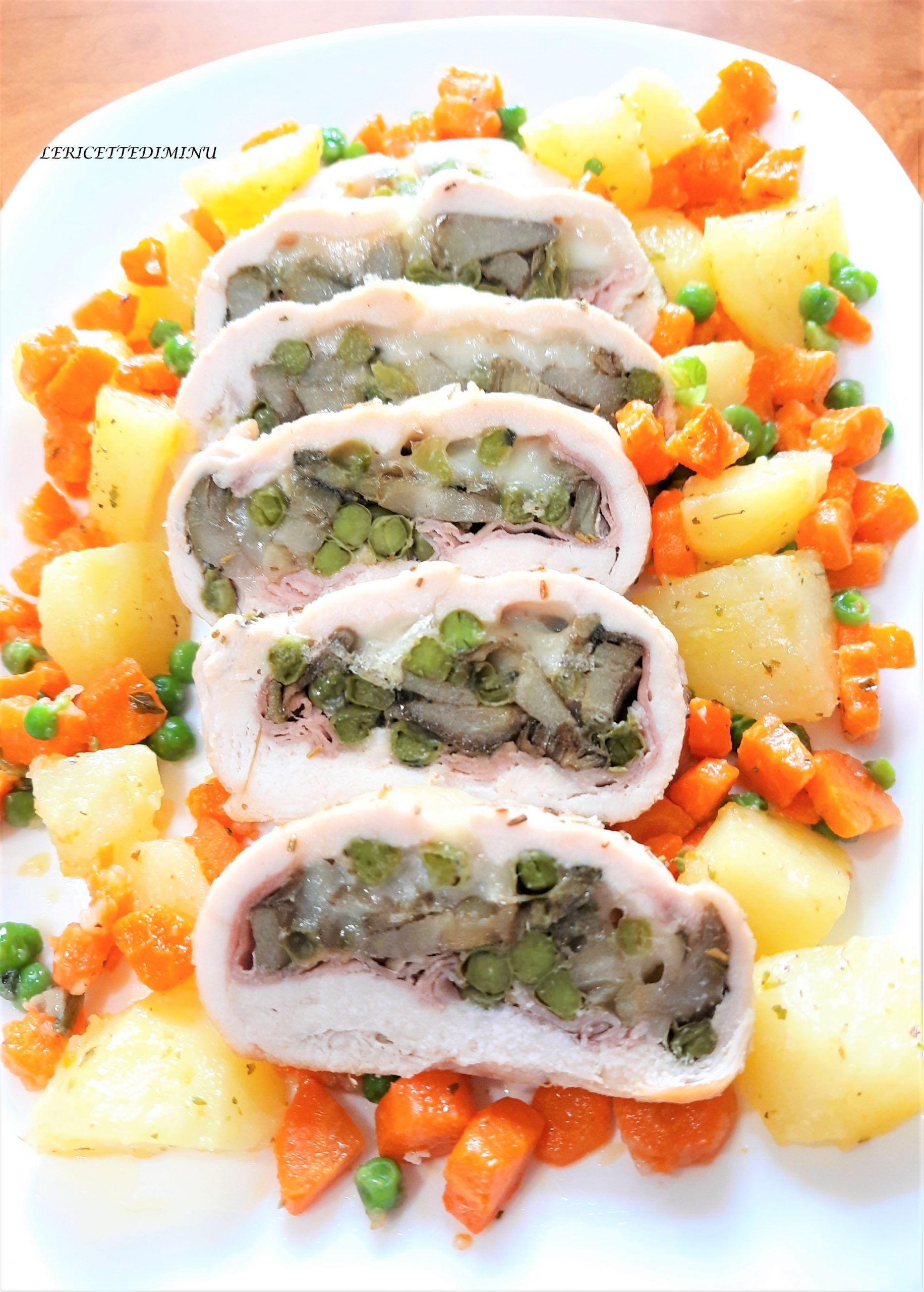 Asado de pollo rápido guisantes y alcachofas