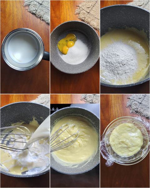preparación de la crema pastelera