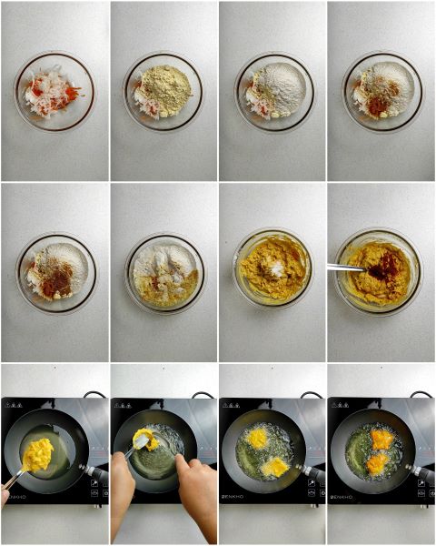 preparación de la pakora