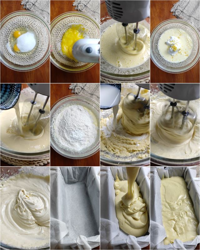 preparación del bizcocho de limón