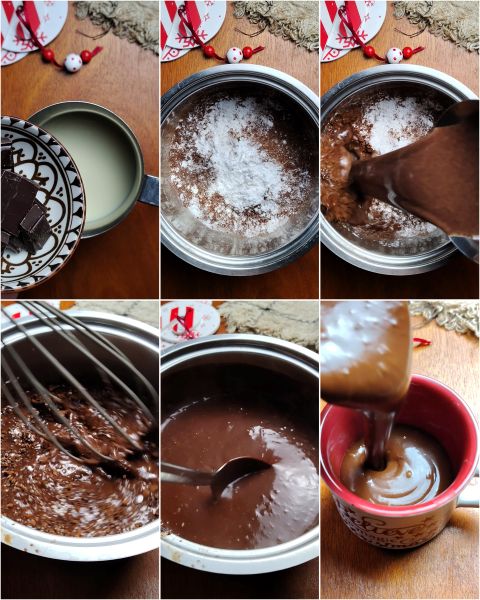 preparación del chocolate caliente sin lactosa