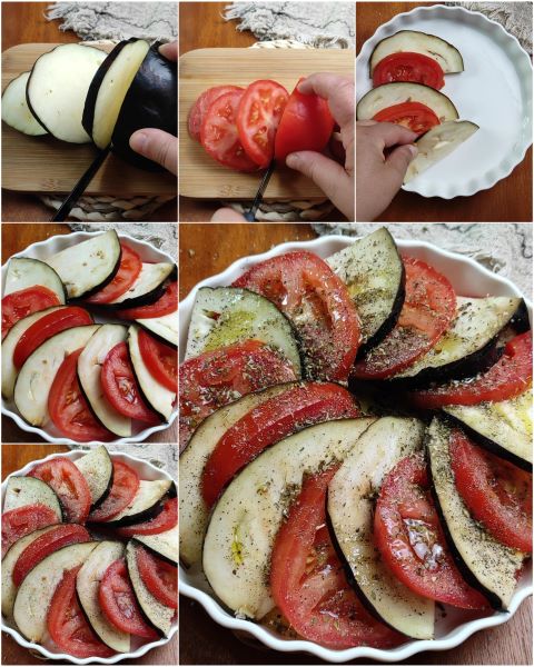 preparación del tian de verduras de verano