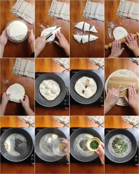 preparación del pan plano