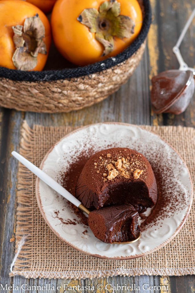 pudin de caqui y cacao