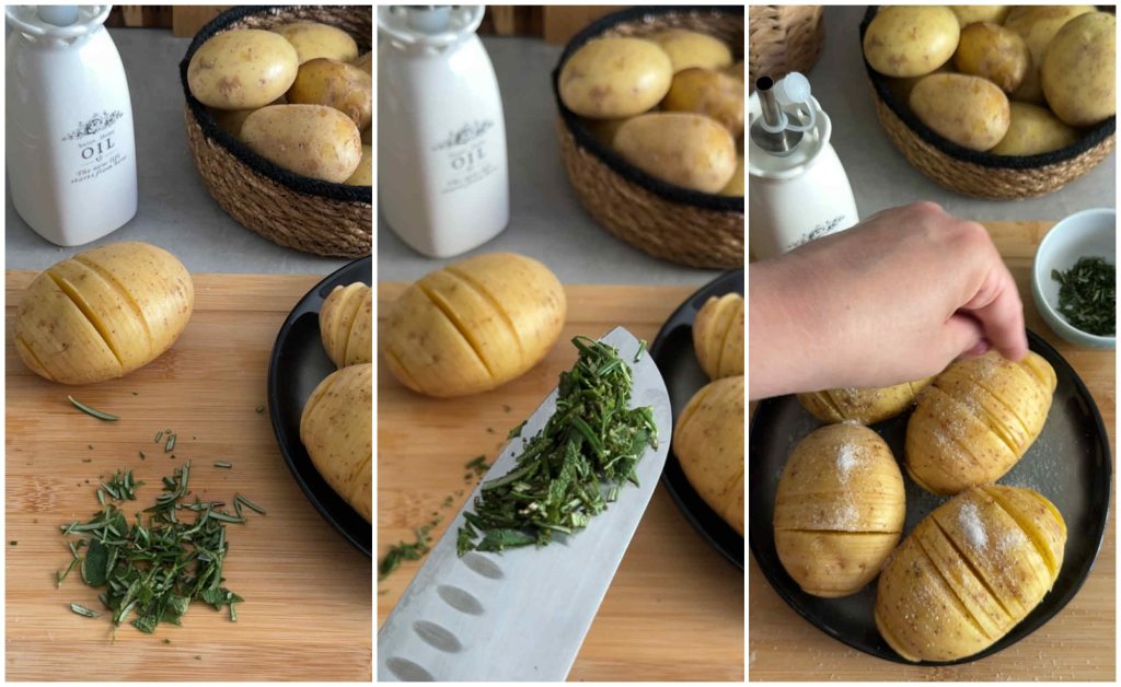 receta de patatas Hasselback