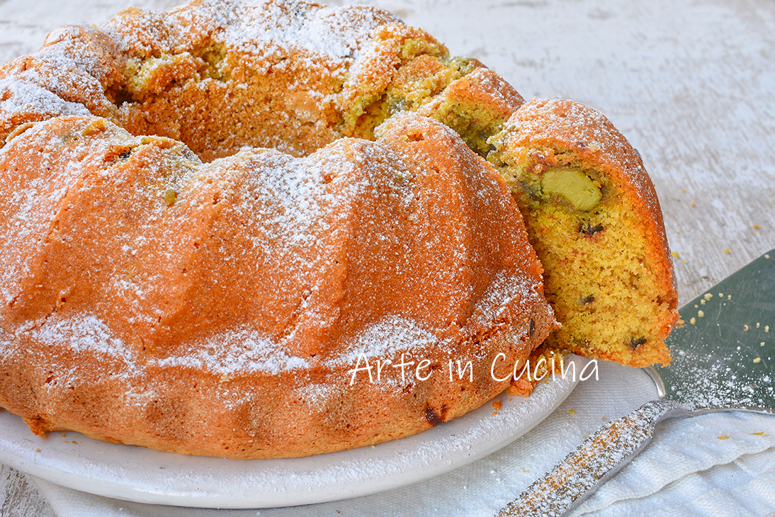Rosca de pistacho y chocolate sencilla