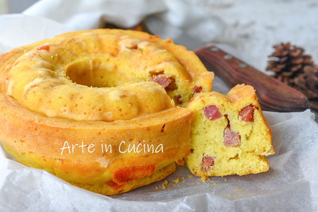 Rosca salada al vaso rápida con embutidos