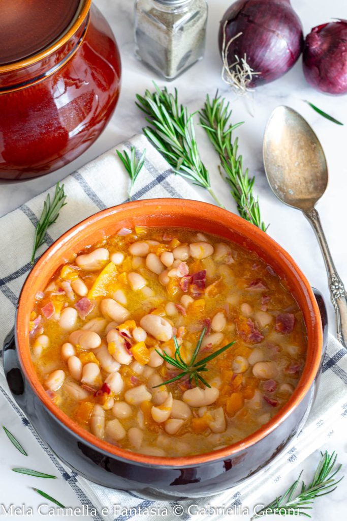 sopa de judías y calabaza