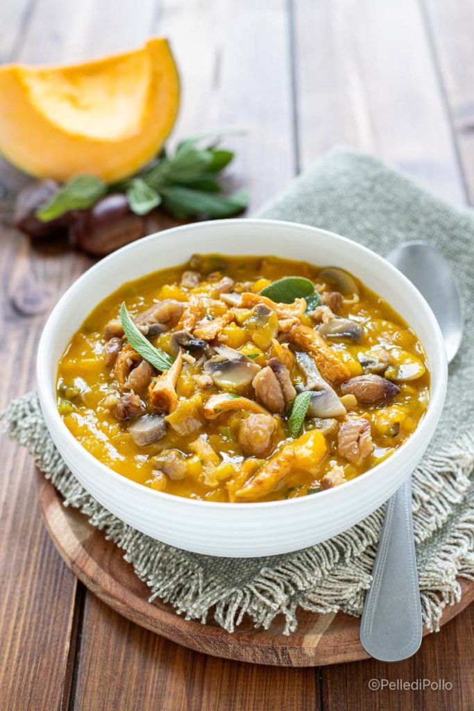 sopa de calabaza y castañas