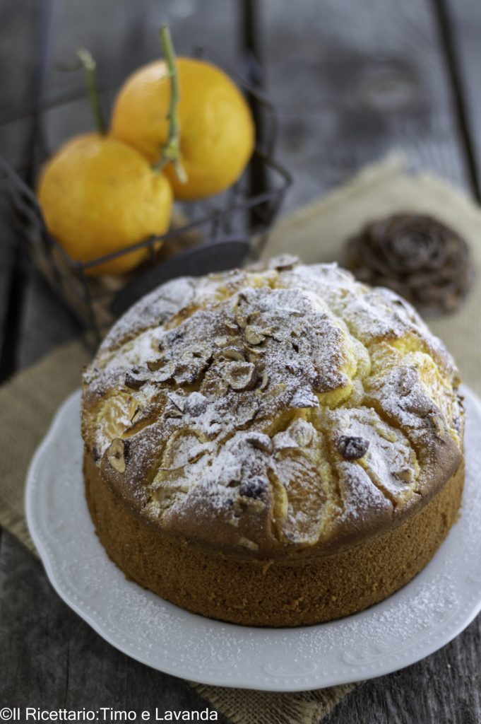 tarta de mandarina y avellanas
