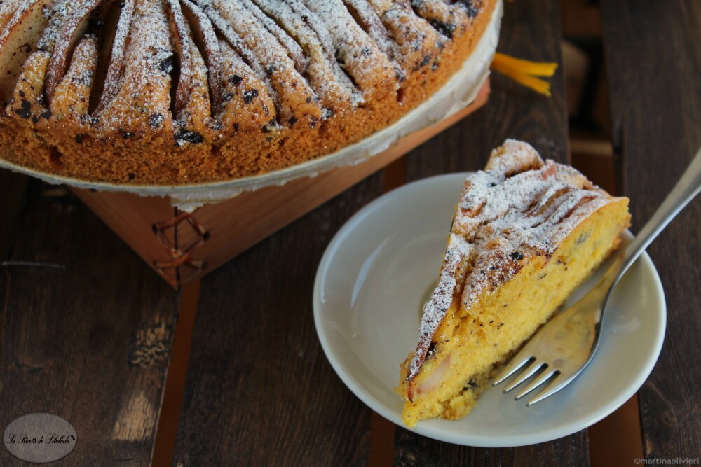 Tarta de peras y chocolate