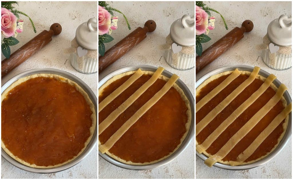 tarta rellena con ricotta