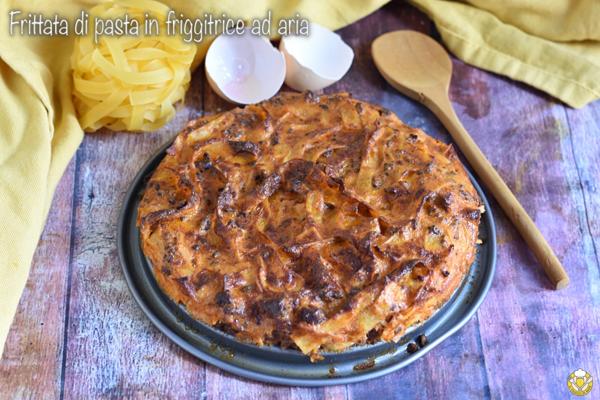 Tortilla de pasta en freidora de aire