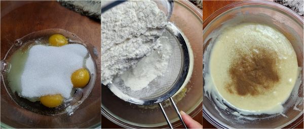 trabaja todos los ingredientes con el batidor de mano en un bol