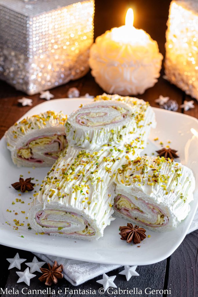 tronco de navidad salado con pesto