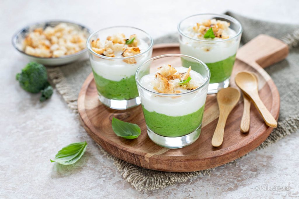 vasitos con burrata y grelos