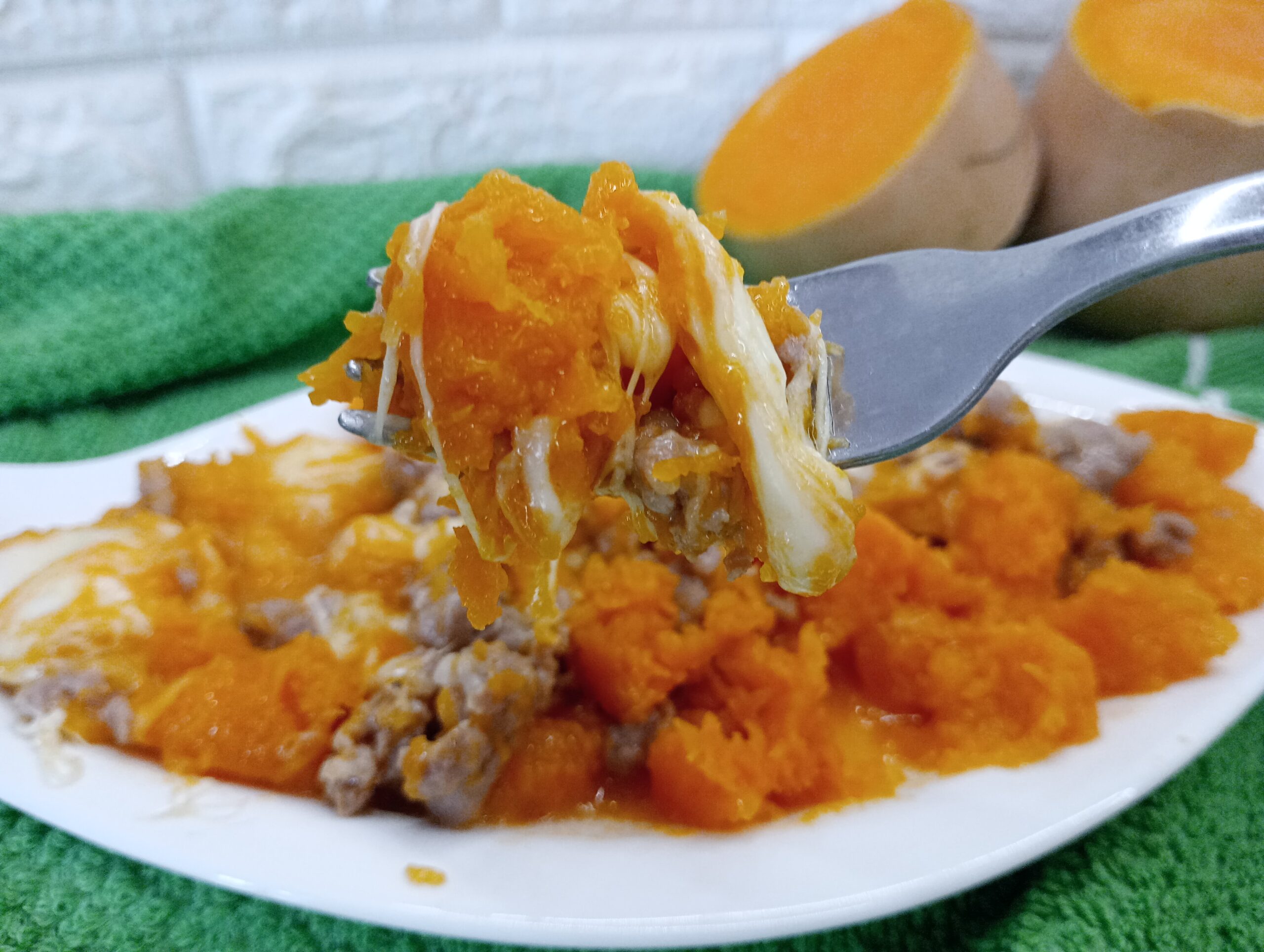 Salchicha y Calabaza Cocidas en Sartén