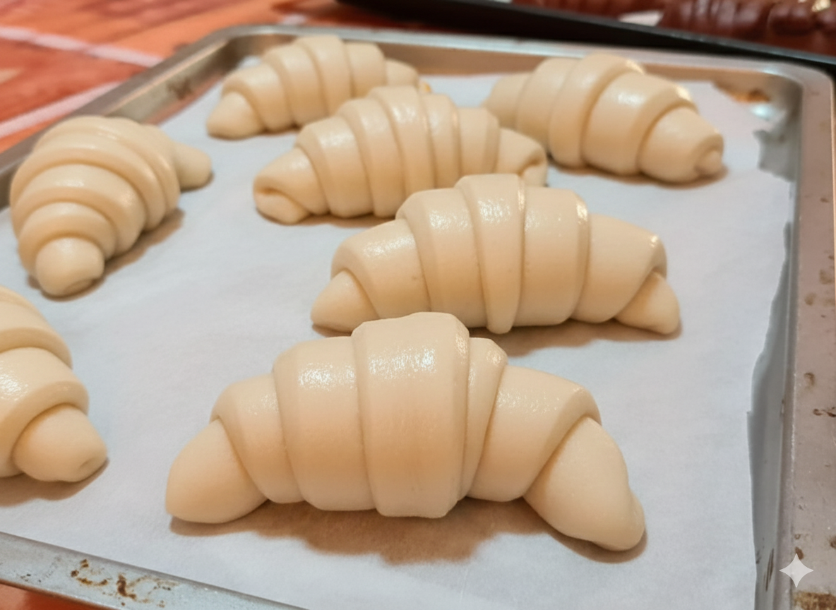 Masa perfecta para los croissants brioche hechos en casa