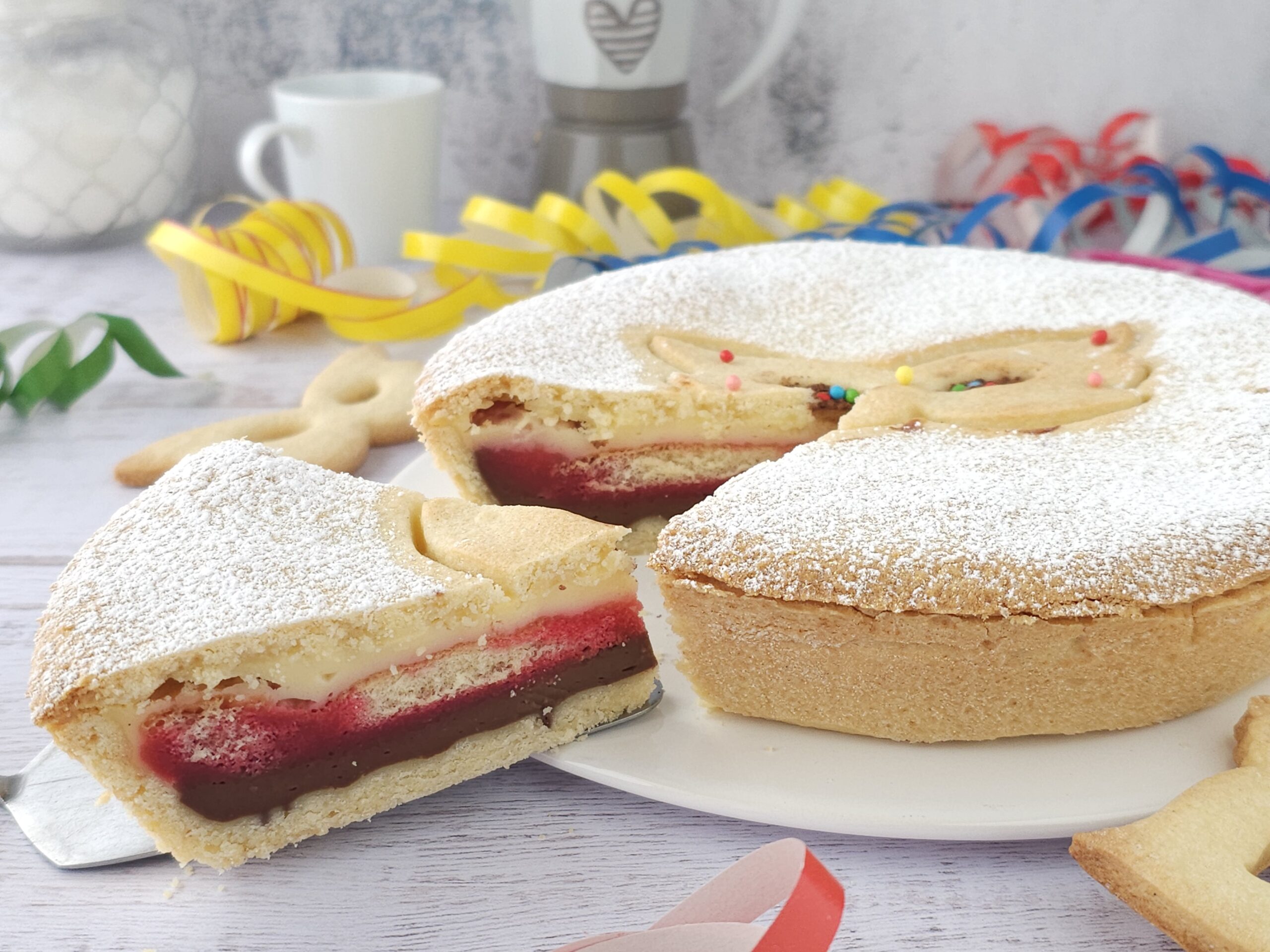 Tarta de carnaval con crema inglesa